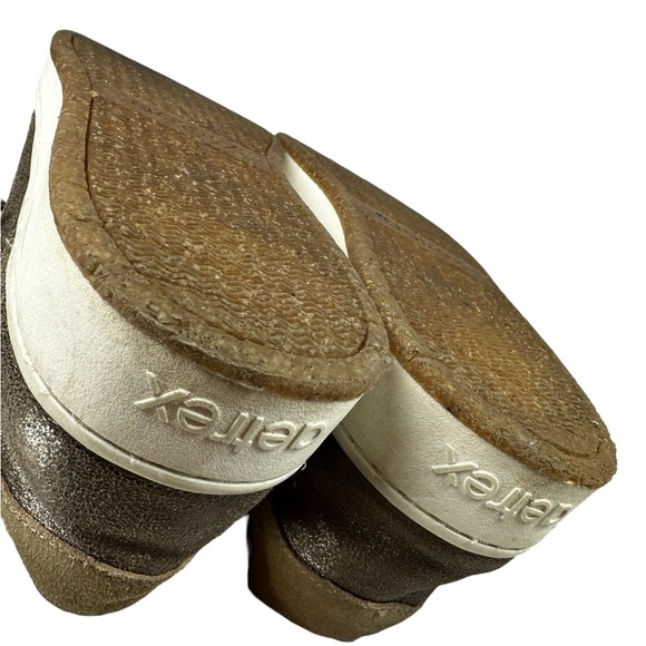 Aetrex Sneakers WMS SZ EU 40 US 9.0 Brown Metallic Blake Leather Comfort Shoes - Picture 5 of 7